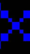 ai character: blue X background
