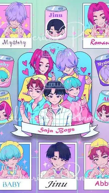 ai character: huntrix & saja boy background