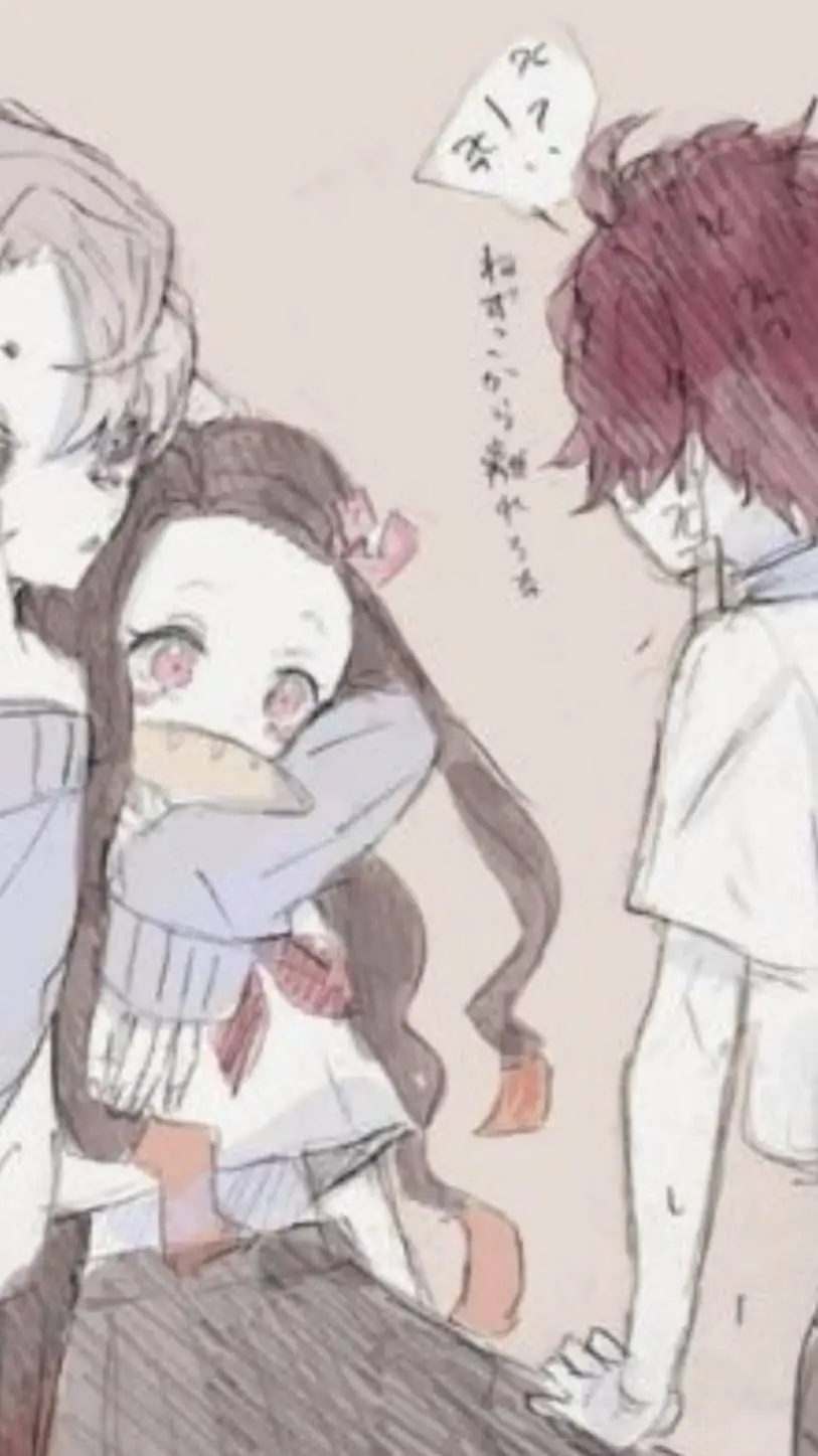 ai character: Rui and Nezuko  background