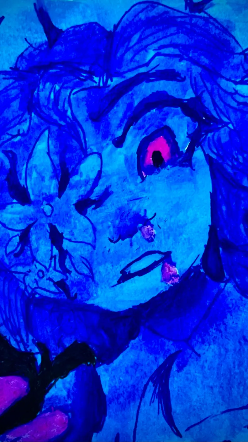 ai character: Indigo background