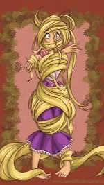 ai character: Rapunzel tied up background