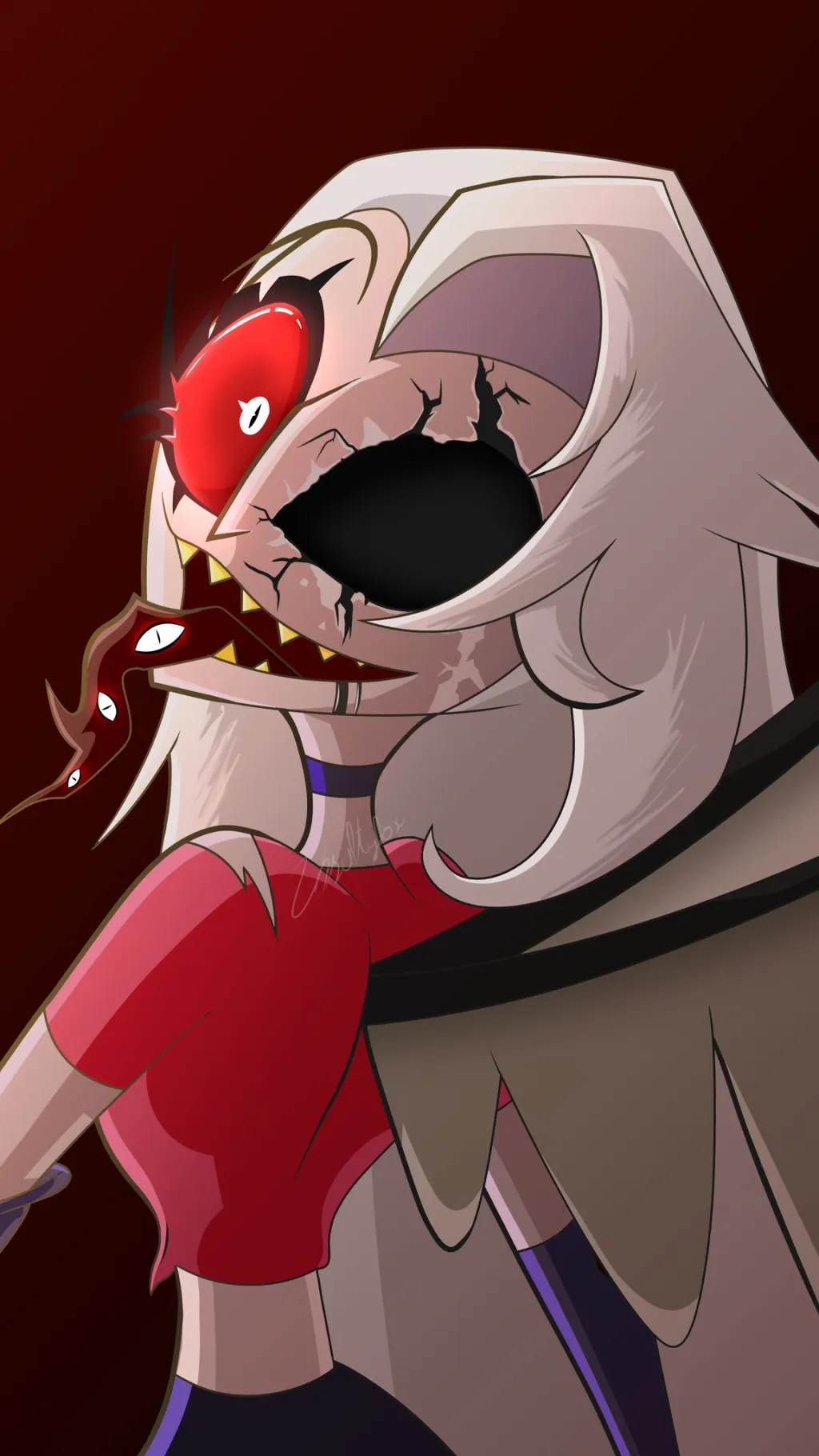 ai character: Vaggie infected  background