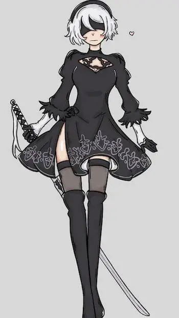 ai character: 2B  background