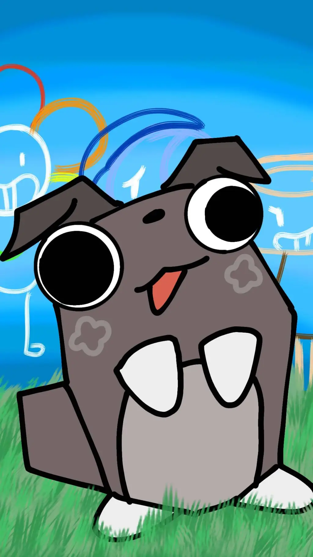 ai character: 🌑🦴🪨Pebble🪨🦴🌑 background