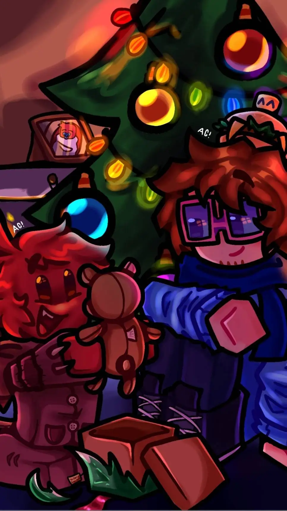 ai character: CHRITSMAS F0RS4K3N background