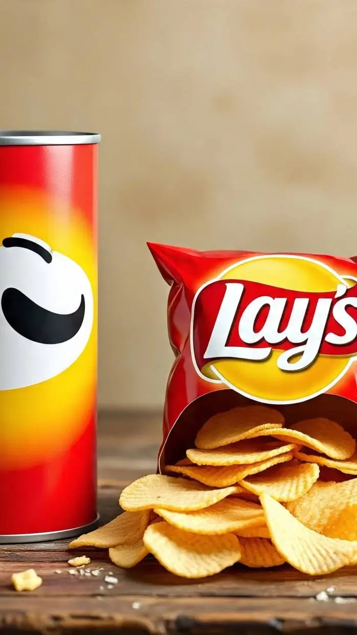 ai character: Pringles vs lays!! background