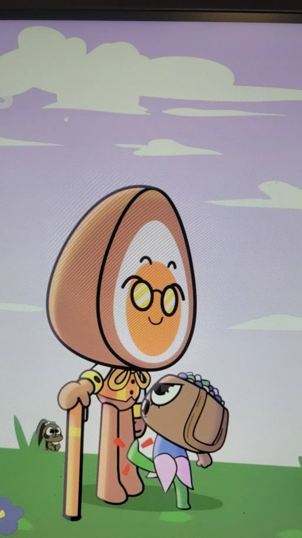 ai character: eggson & baby bass background
