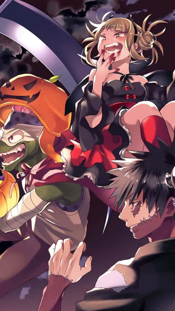 ai character: ￼L.O.V Halloween background