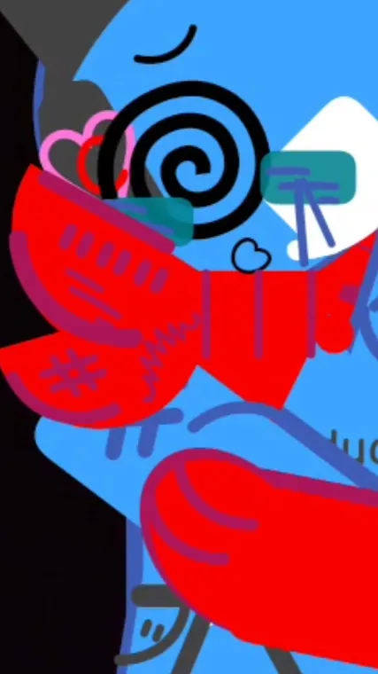 ai character: BluuDUD  background