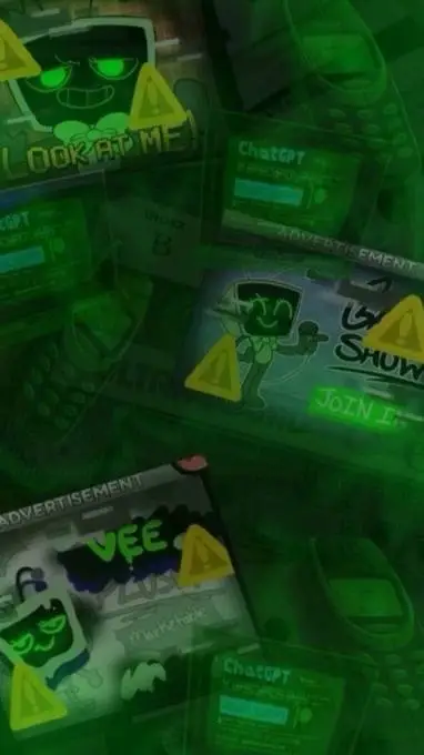 ai character: 🟢📺⚫Twisted Vee🟢📺⚫ background