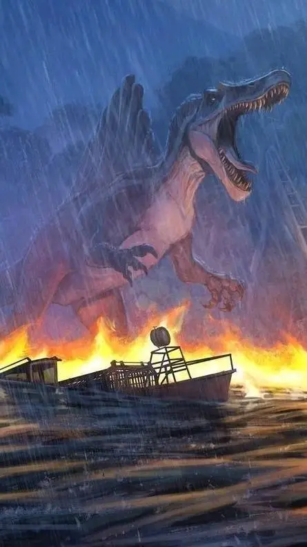 ai character: Spinosaurus(snock) background
