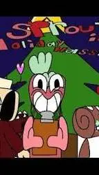 ai character: sprouts Christmas  background
