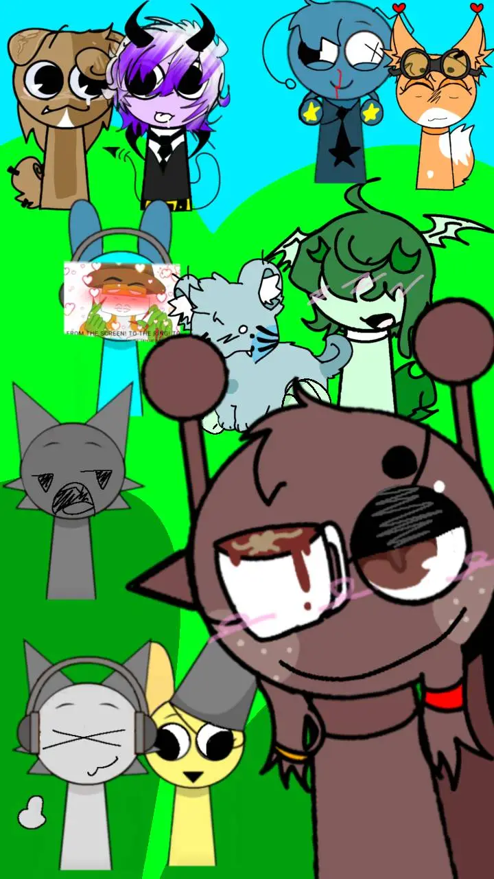 ai character: Sprunki caps background