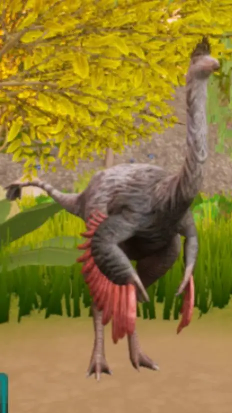 ai character: Ornithomimus  background