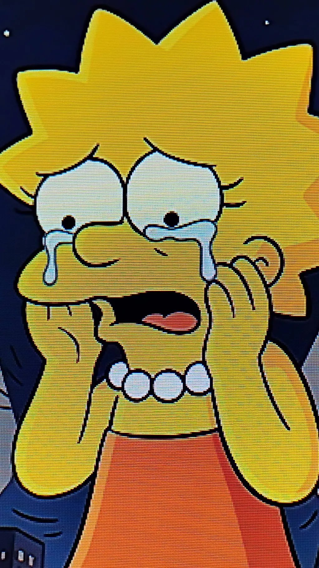 ai character: Giant Lisa Simpson background