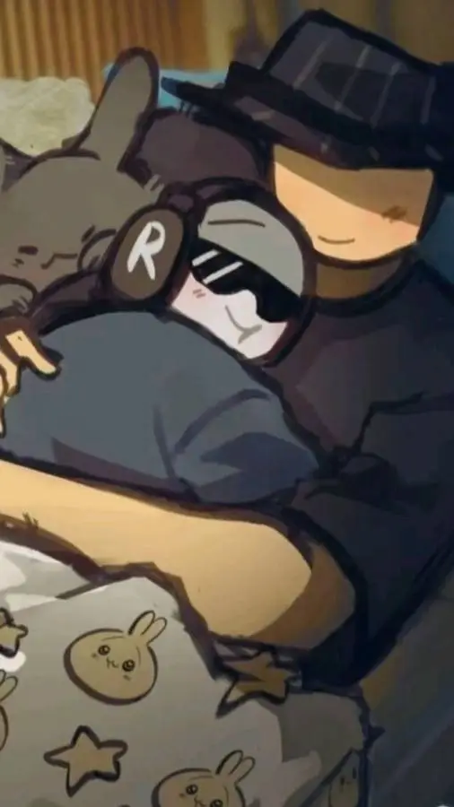 ai character: double fedora!!!!  background