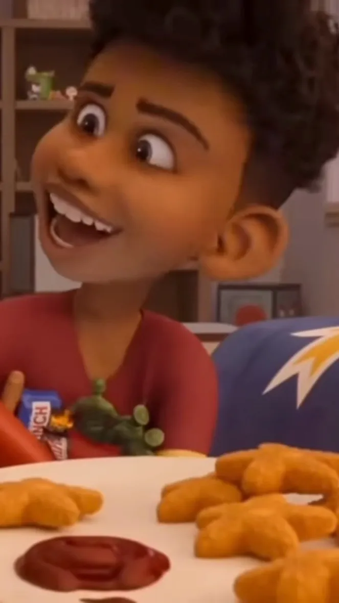 ai character: chicken stars kid background