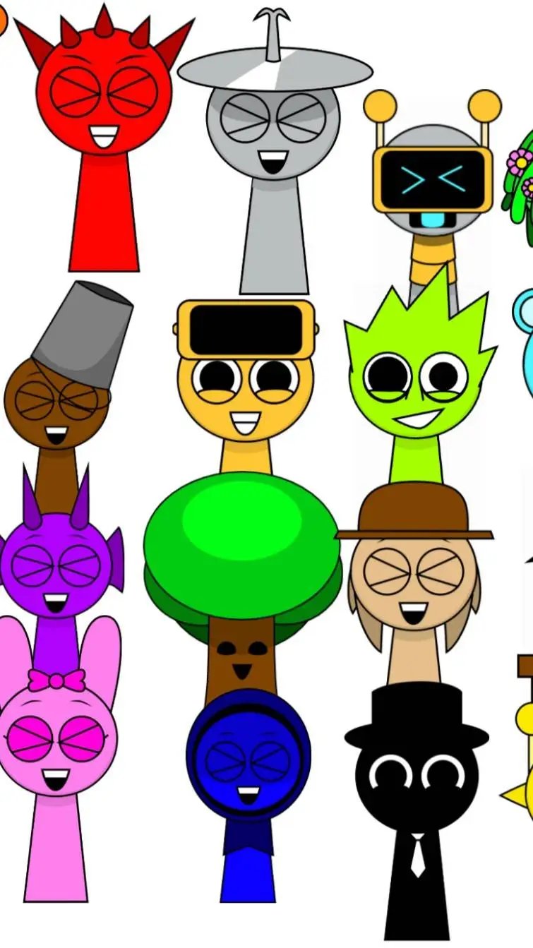 ai character: SPRUNKI HAPPINESS! background