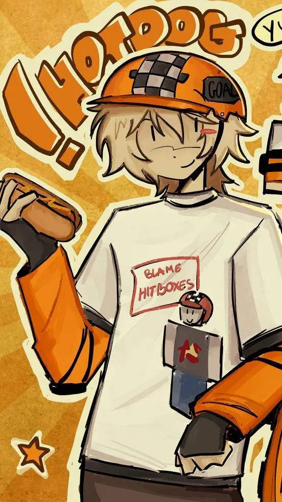 ai character: hotdog DoD background