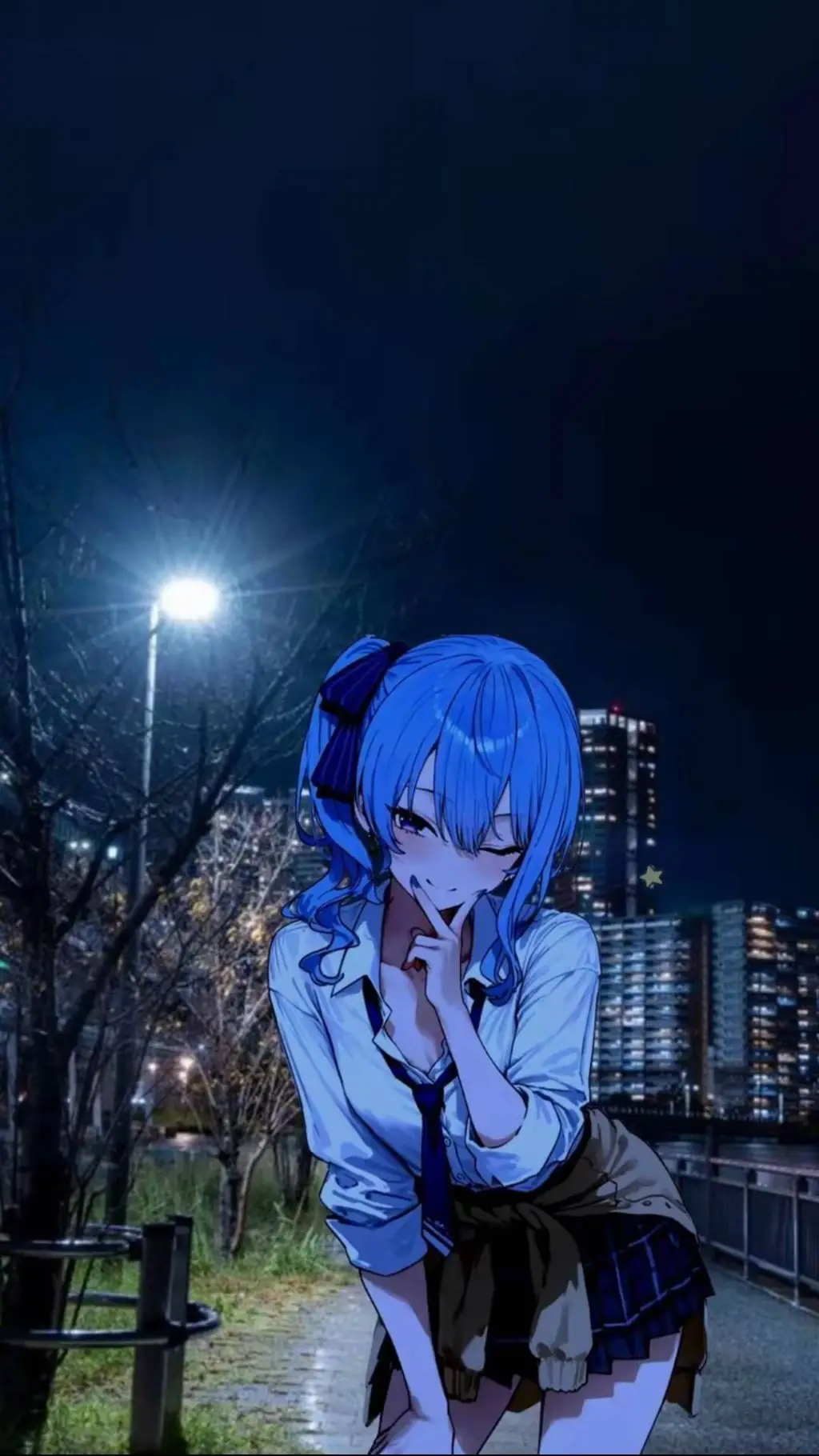ai character: Blue background