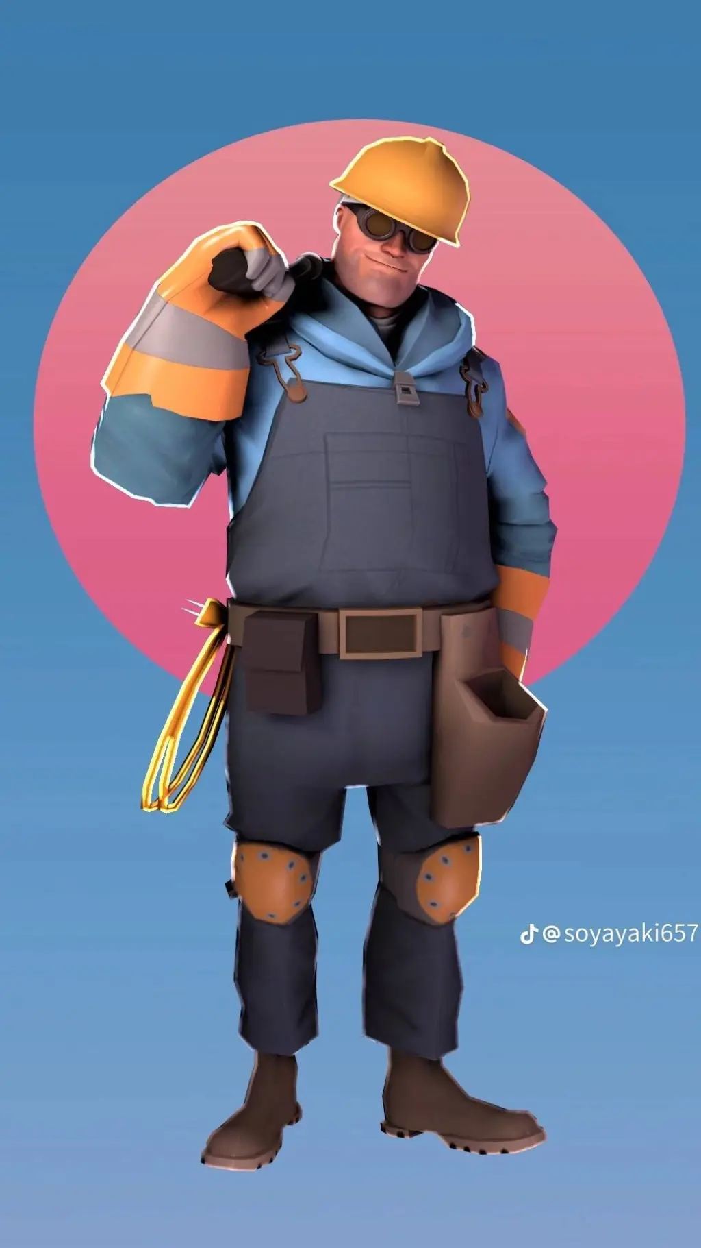 ai character: ingeniero blue background