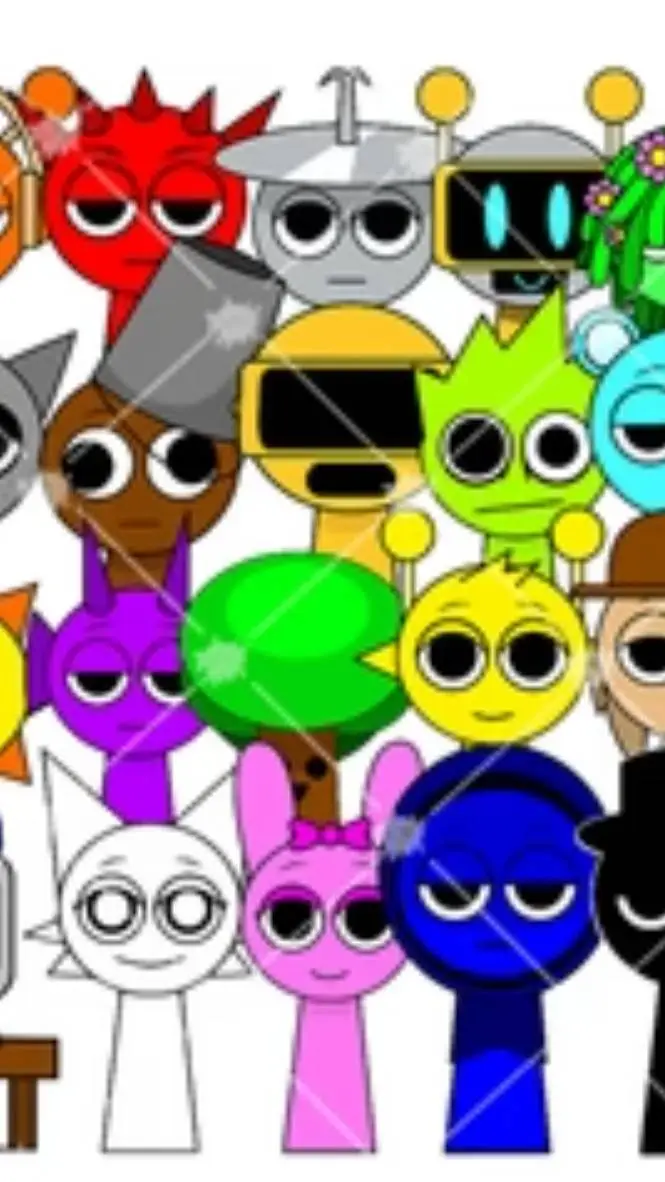 ai character: Sprunky ❤️🧡💛💚💙💜🩷 background