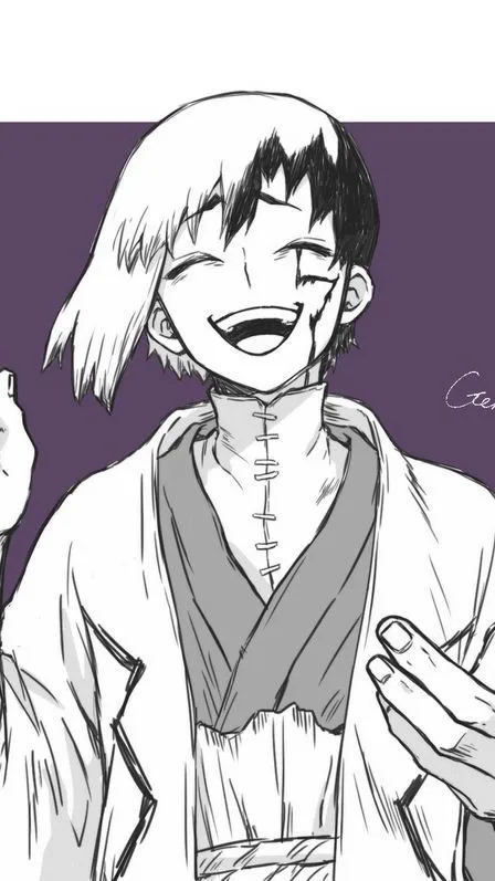 ai character: Dr.stone  background