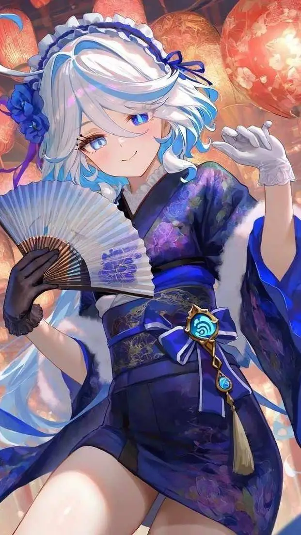 ai character: furina new years background