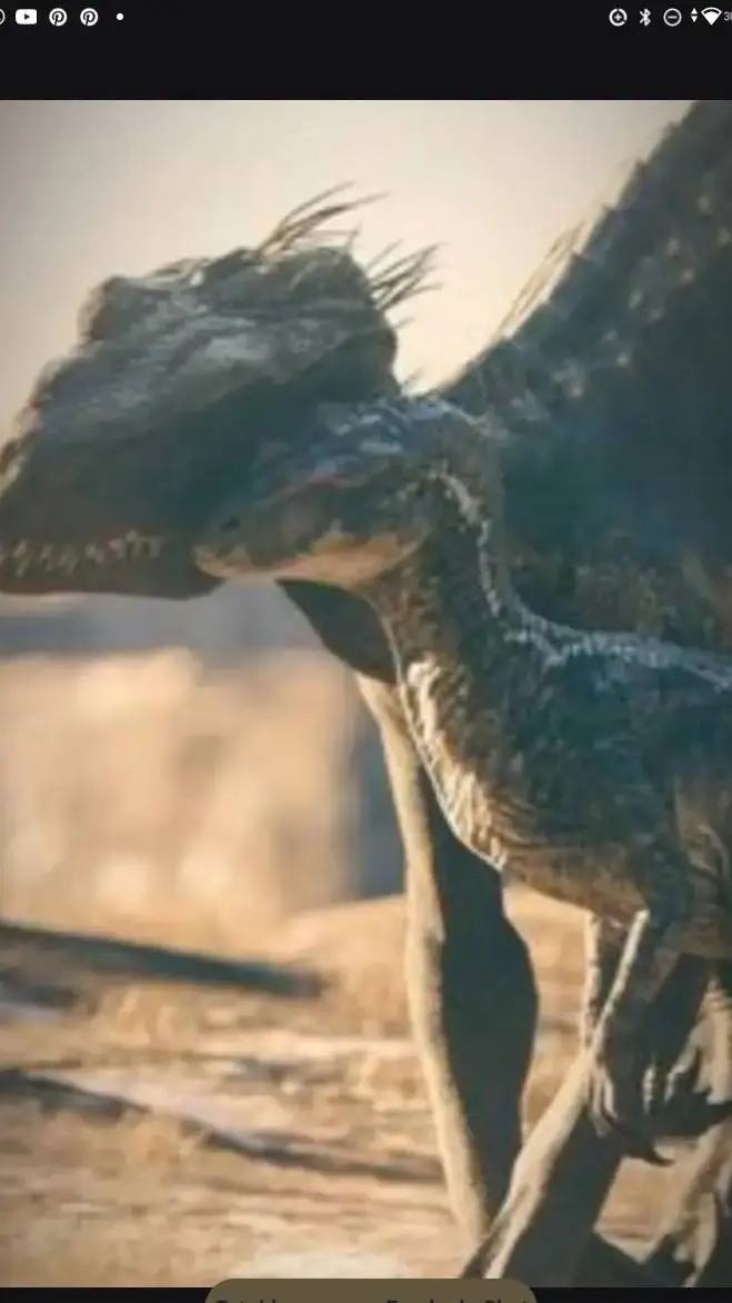 ai character: indoraptor y blue  background