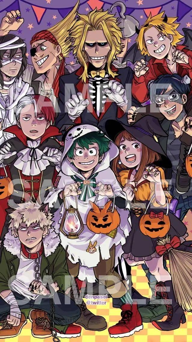 ai character: Mha Halloween 🎃 background