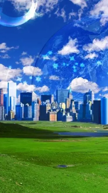 ai character: Frutiger Aero 🏙️🌎 background