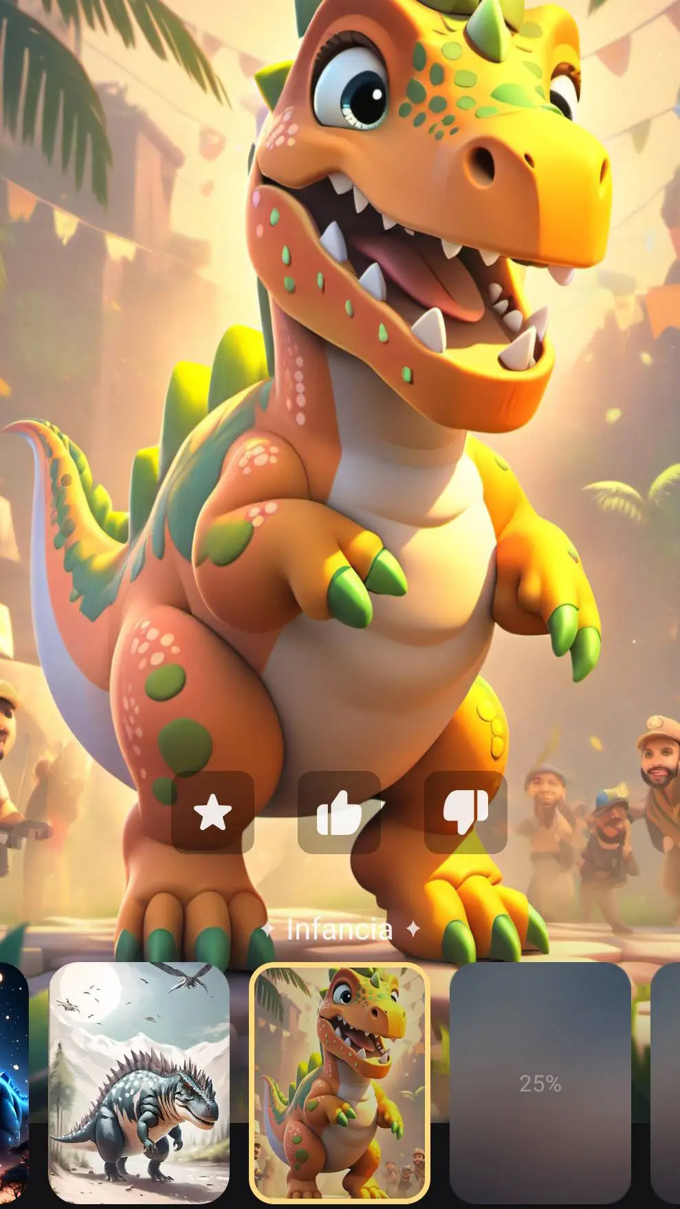ai character: dinosaurio mágico background