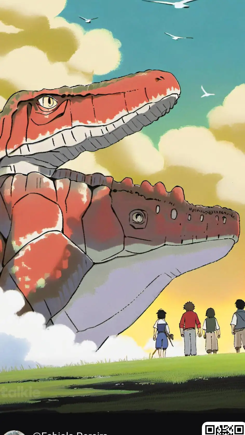 ai character: dinosaurio mágico background