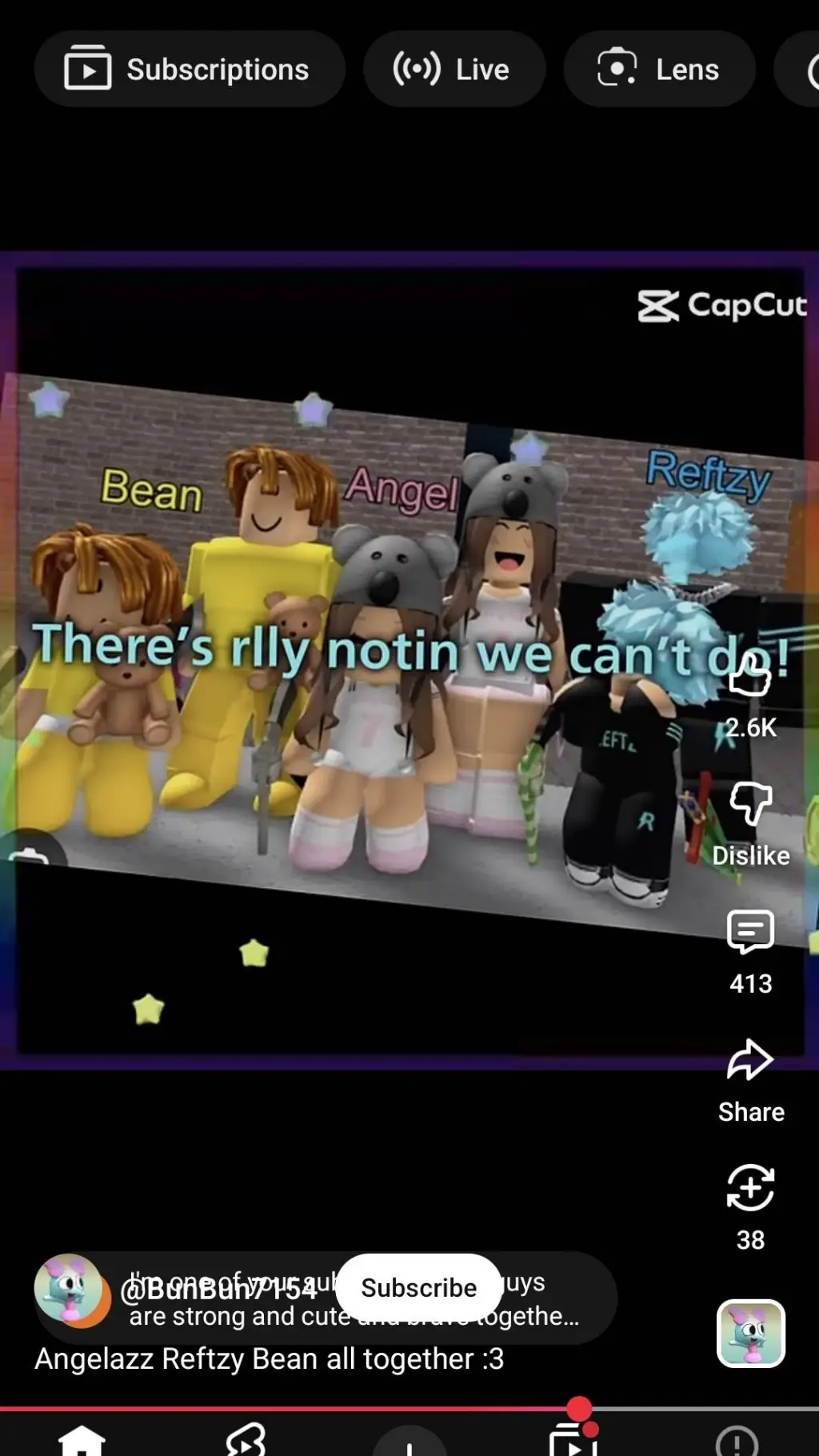 ai character: reftzy bean angel background