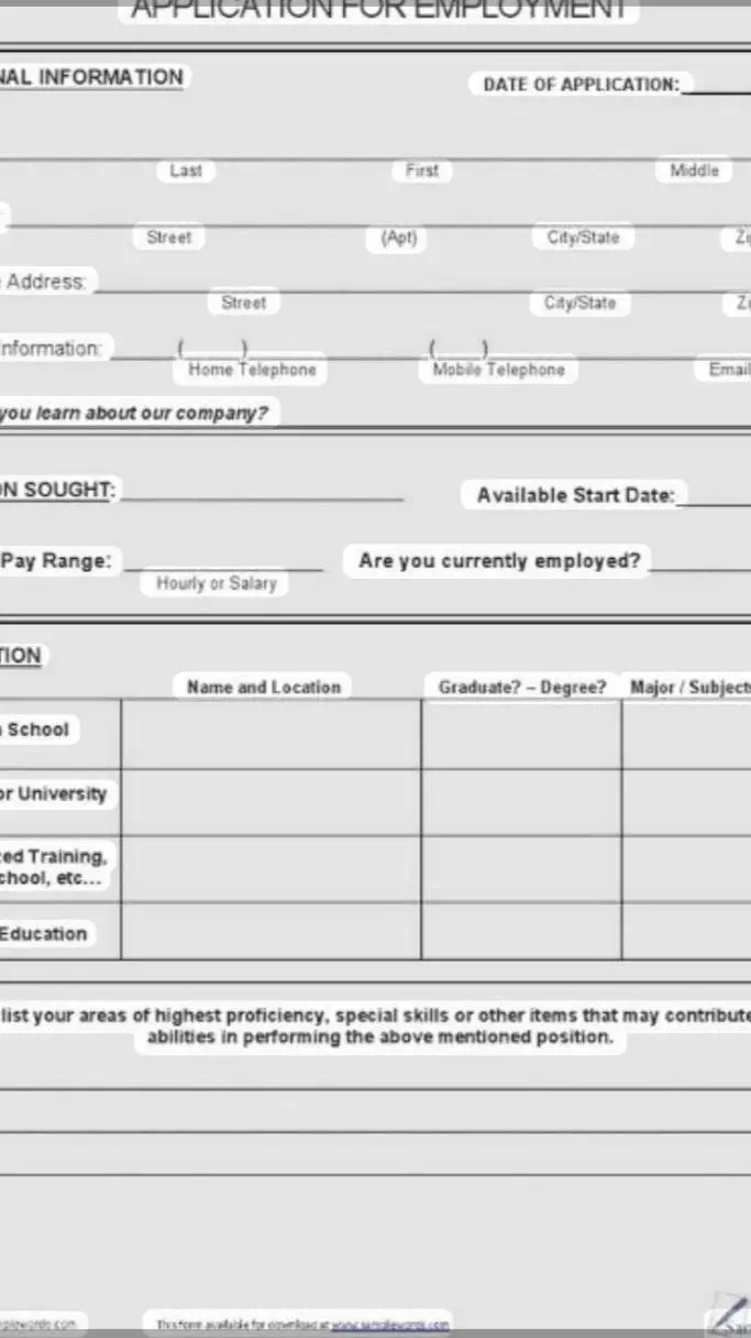 ai character: JOB APPLICATION background