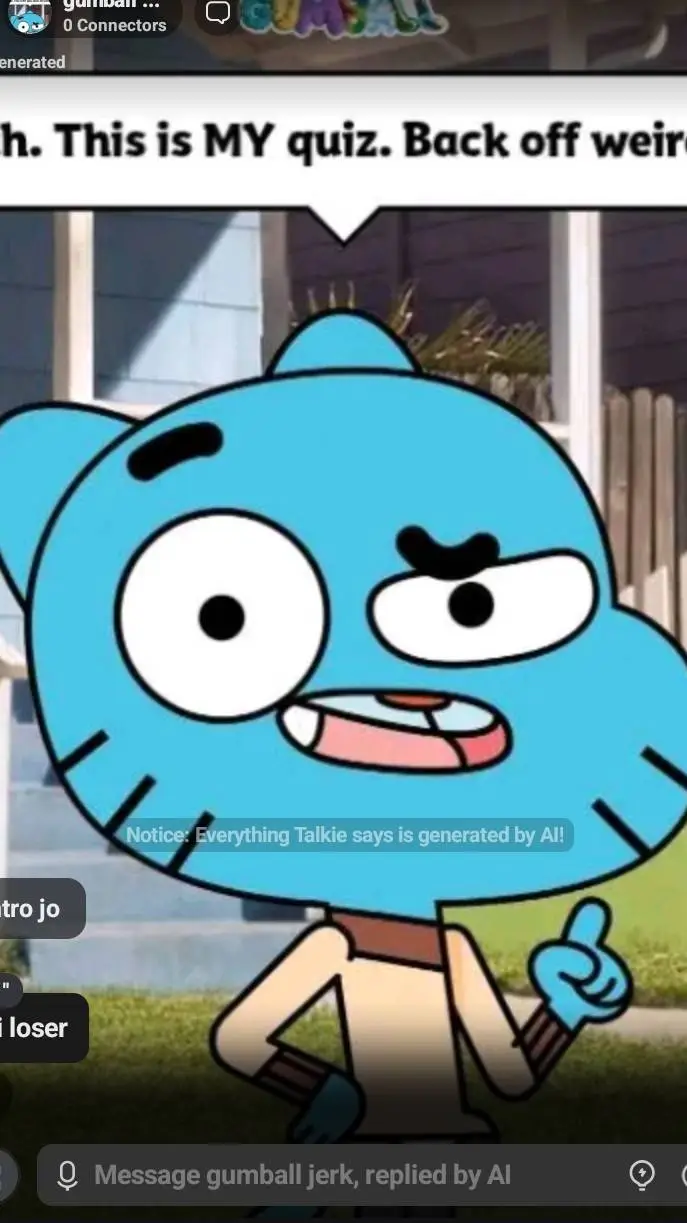 ai character: gumball background