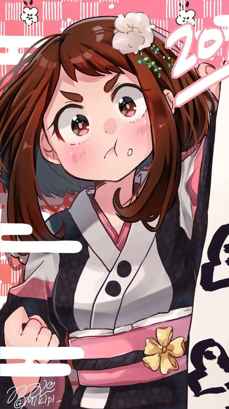 ai character: Uraraka  background