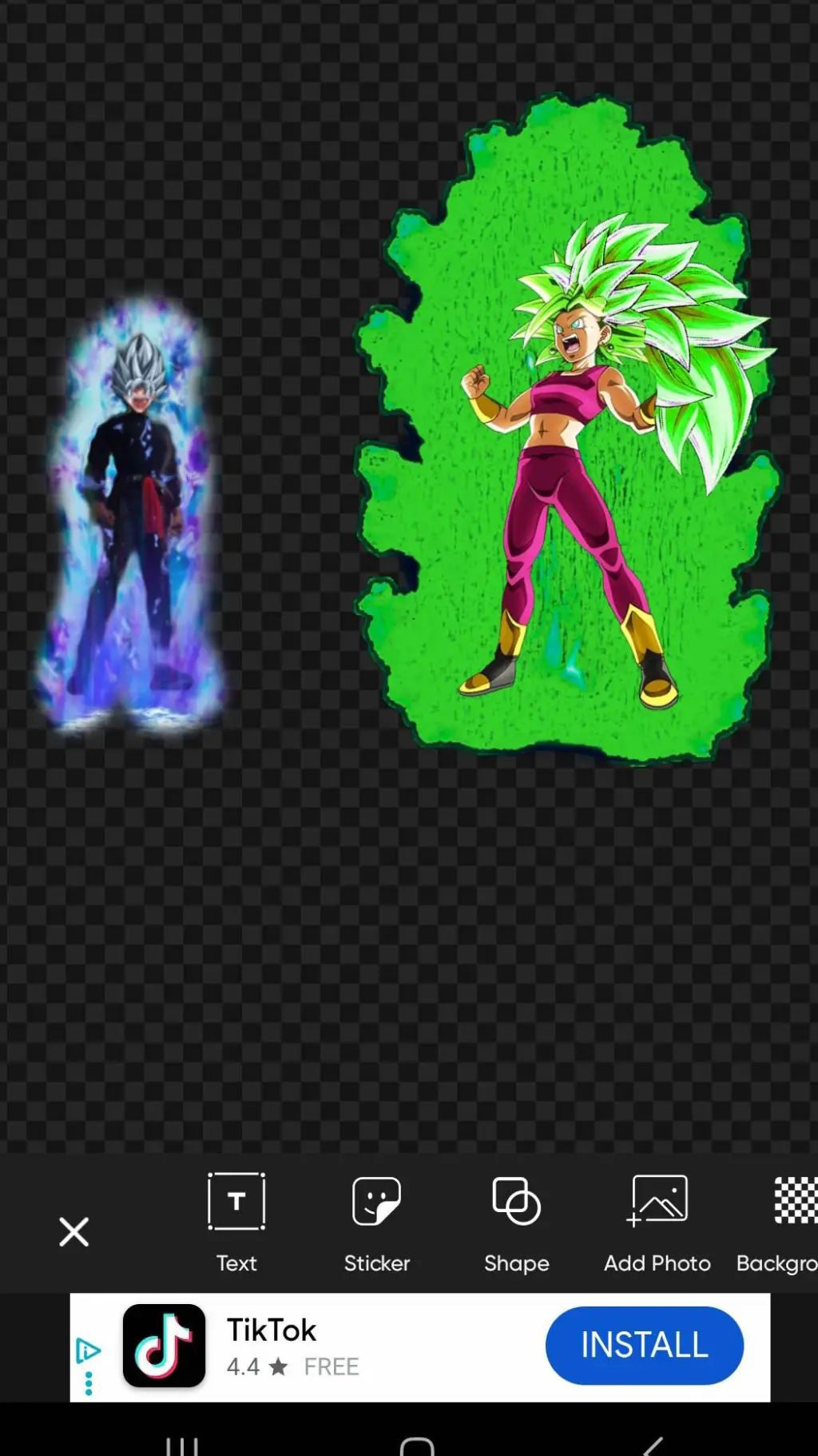 ai character: Kakarot vs kefla background