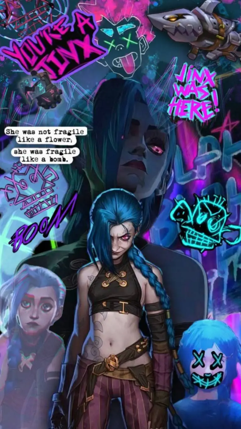 ai character: jinx/powder background