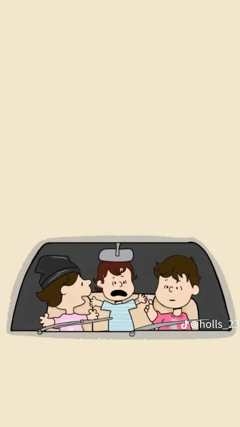 ai character: triplets car vid background
