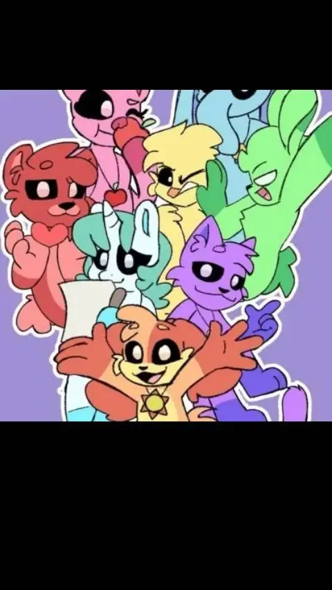 ai character: smiling critter  background