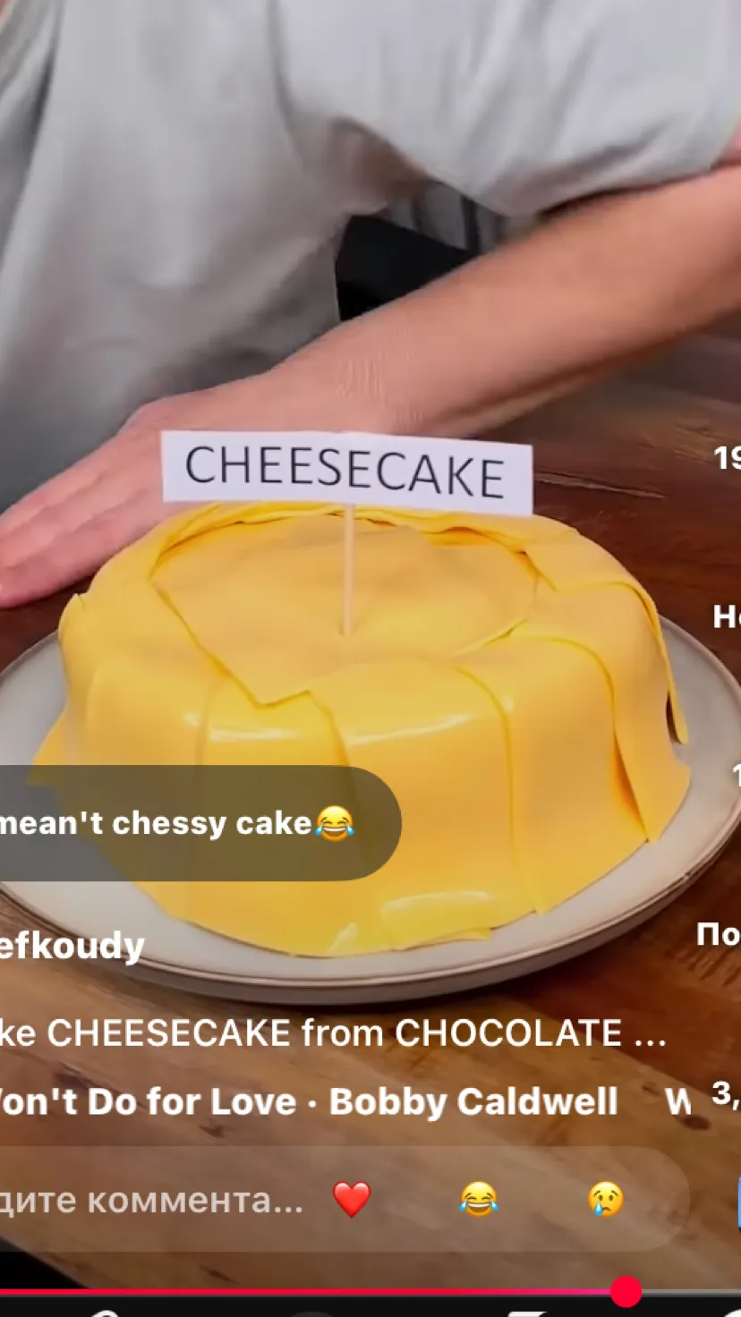 ai character: Cheesecake  background