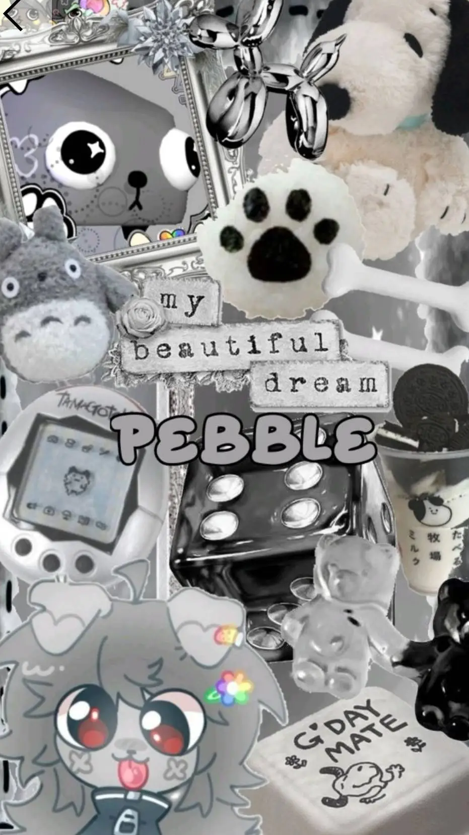 ai character: ⚪Pebble⚫ background