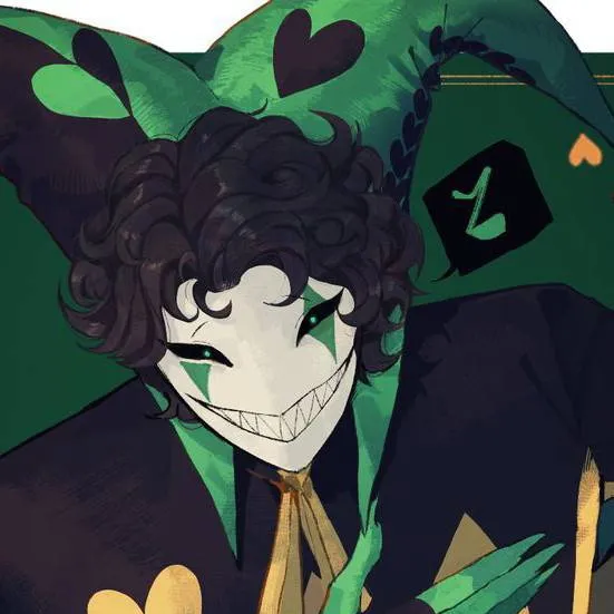 chat with ai character: 🖤🤍harlequin💚💛