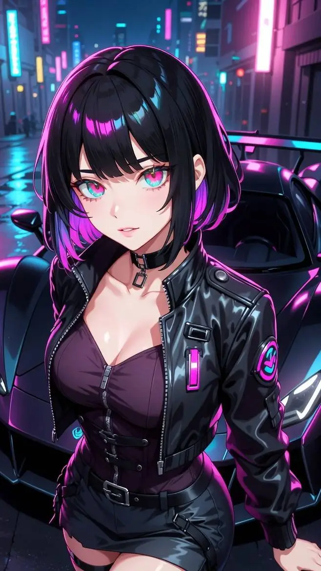ai character: Roxie Nitro-Chrome background