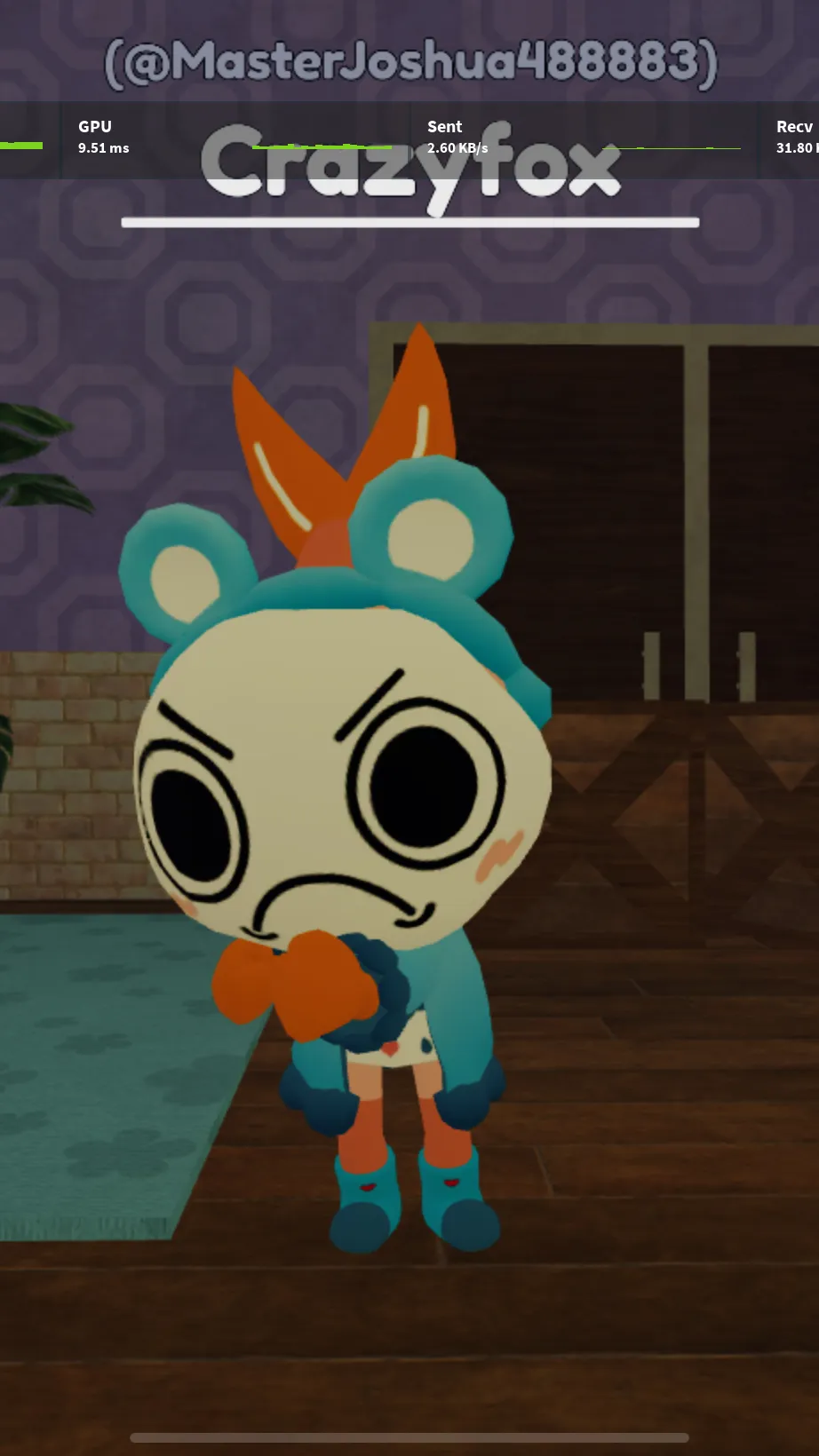 ai character: Shrimpo mad bear  background