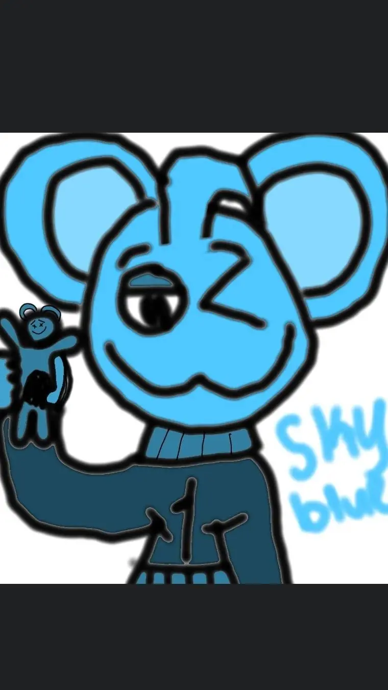ai character: sky blue sprunki  background