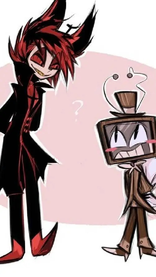 ai character: Alastor y vox escu background