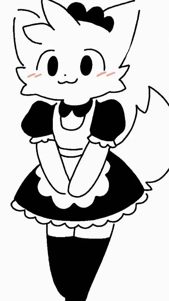 ai character: Furry-Maid🖤🤍 background