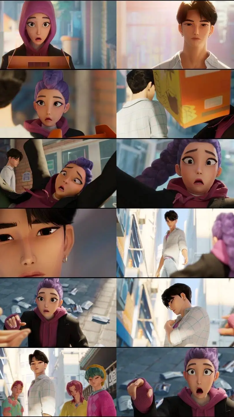 ai character: Rumi and jinu meet background